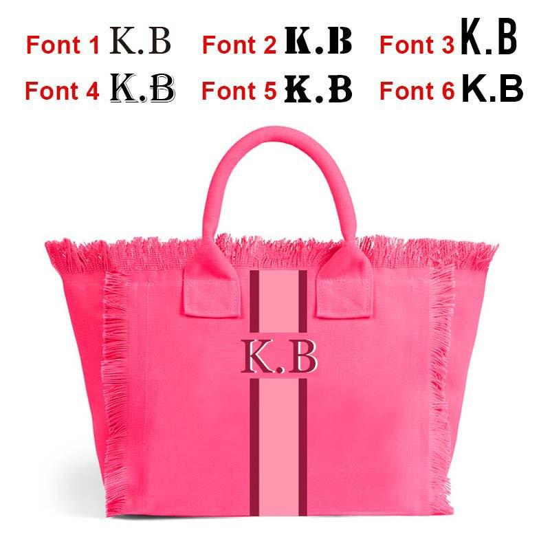 Stripe Print Tassel HandBag Customisable
