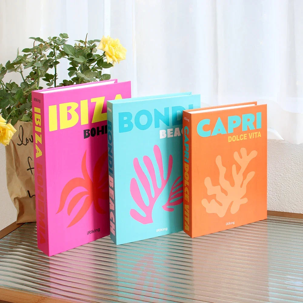 3Pcs/Set Ornament Decorative Fake Book