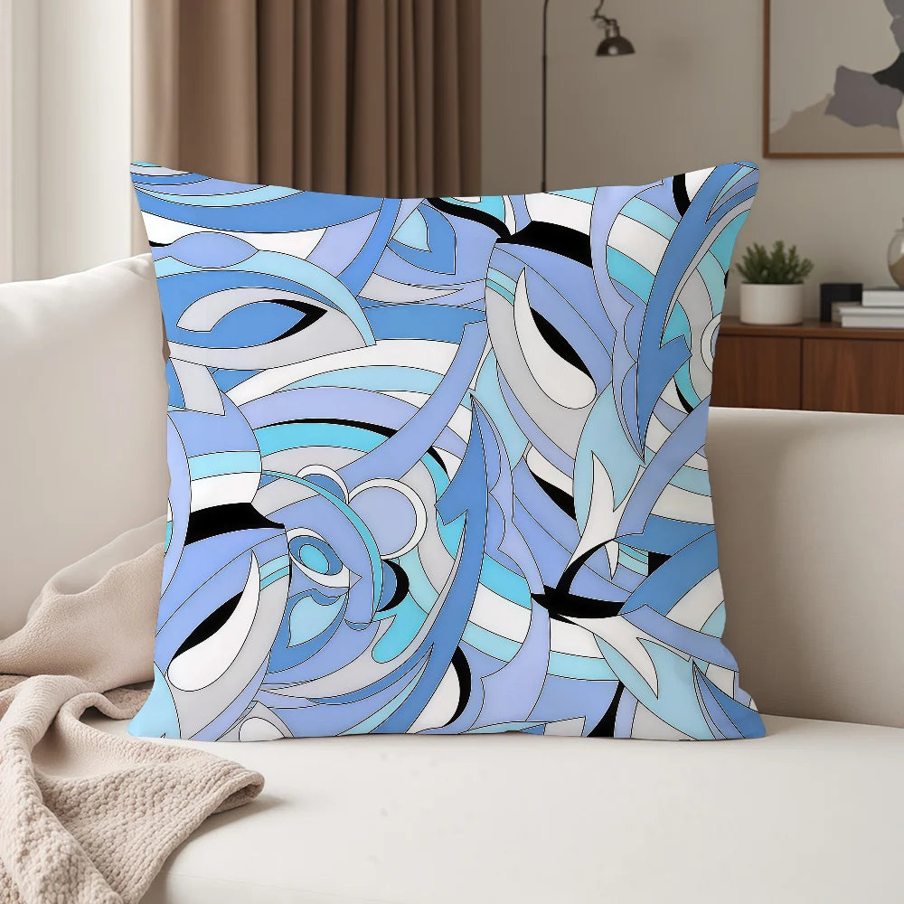 E-Emilio P-Pucci Logo Fashion Pillow Case Suitable For Bedrooms Living Rooms Cars Home Decoration