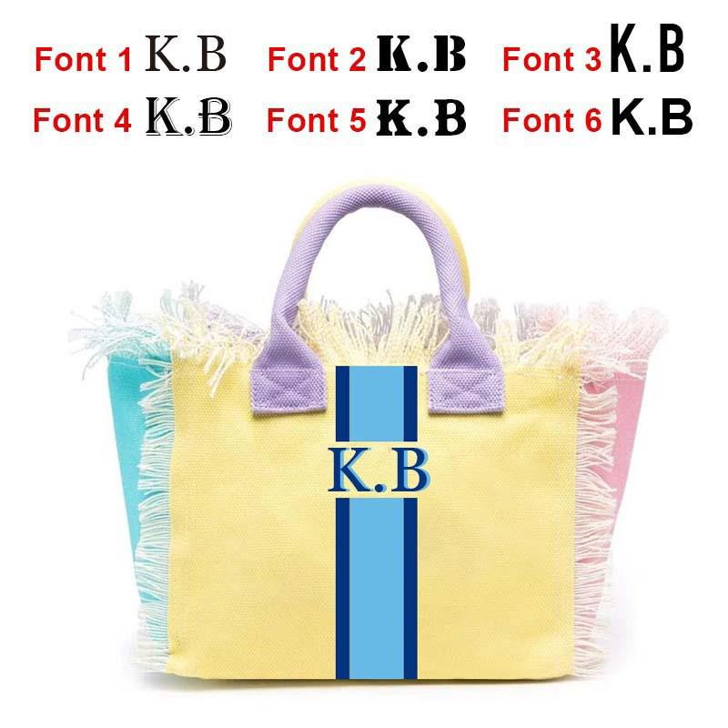 Stripe Print Tassel HandBag Customisable
