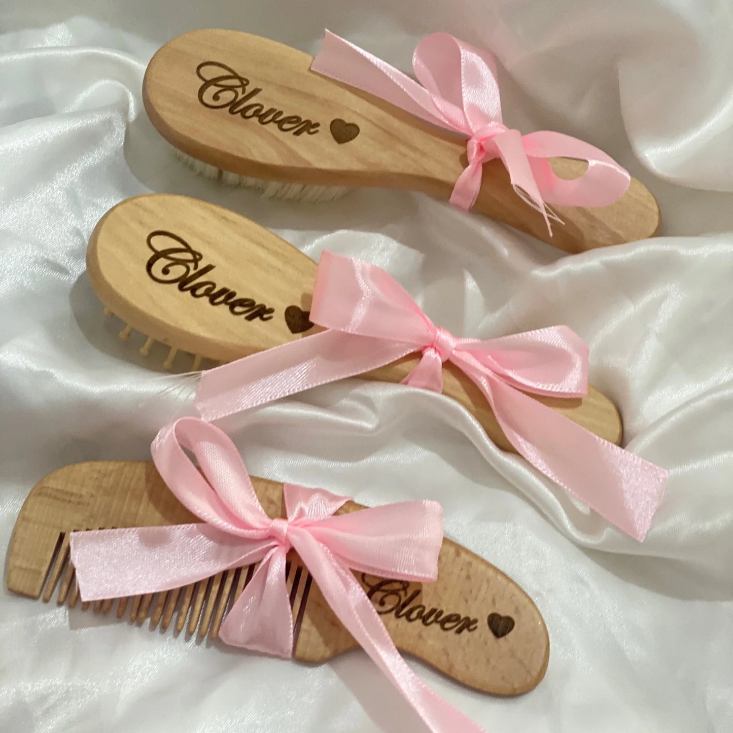 Engraved personalised wooden hairbrush Customized Bridesmaids Hair Comb Gifts Children's Birthday Present Christmas Present