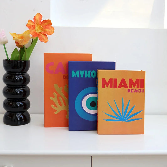 3Pcs/Set Vaction Ornament Decorative Fake Book
