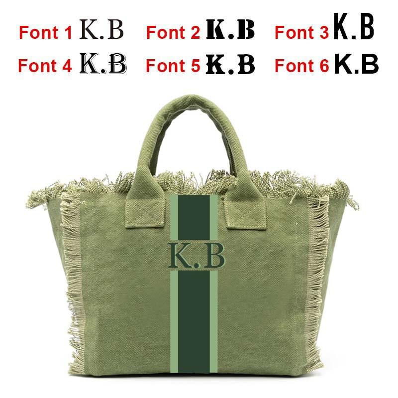 Stripe Print Tassel HandBag Customisable