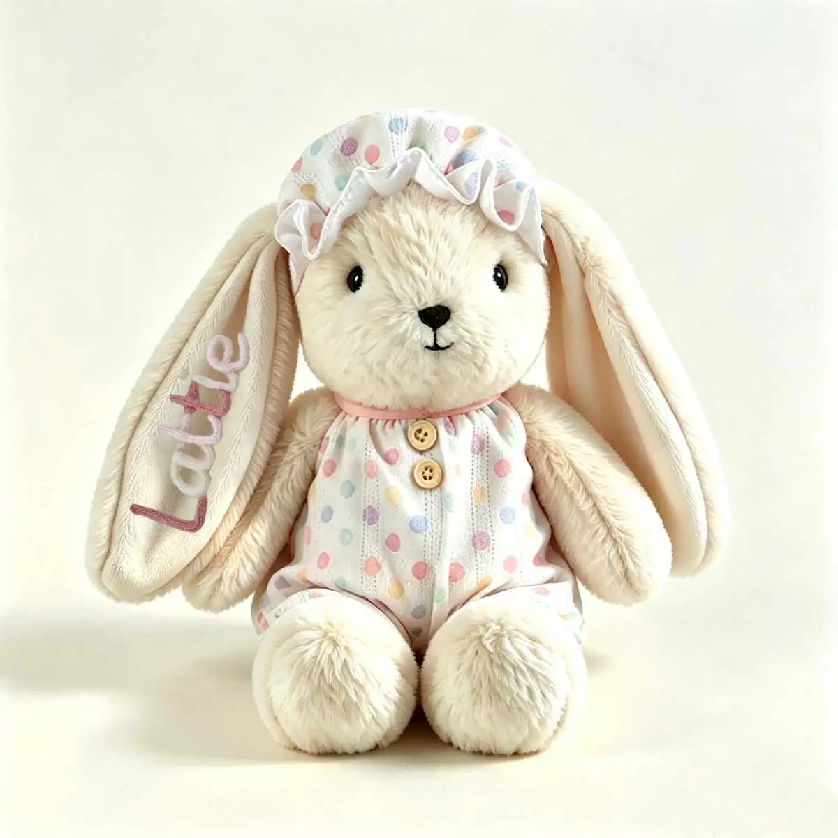 Personalized Plush Rabbit, Custom Party Favors, Wedding Favors Hand-Embroidered with Names, Keepsake or Birthday Gifts, and Holi