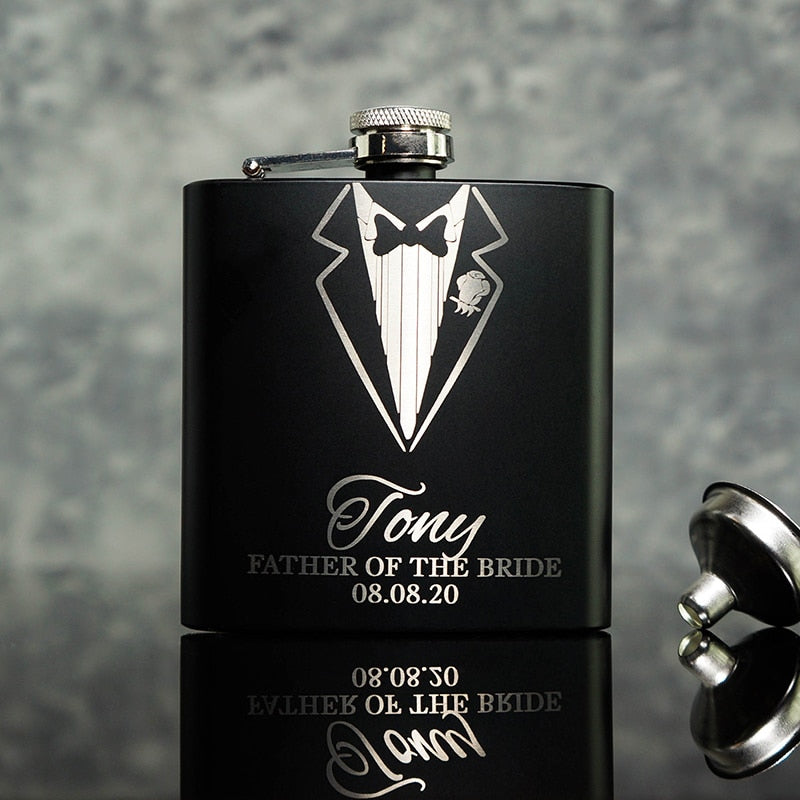 Personalised 6OZ Pocket Portable Stainless Steel Hip Flask