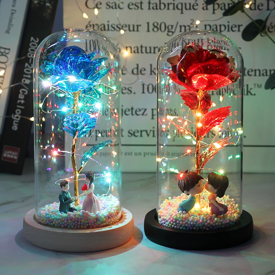 LED Rose Dome With Fairy Lights