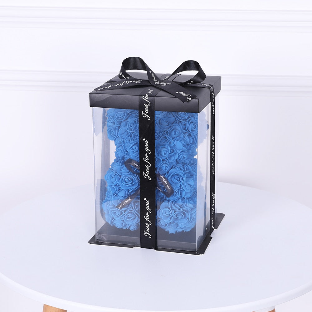 25cm Boxed Flower Rose Teddy Bear