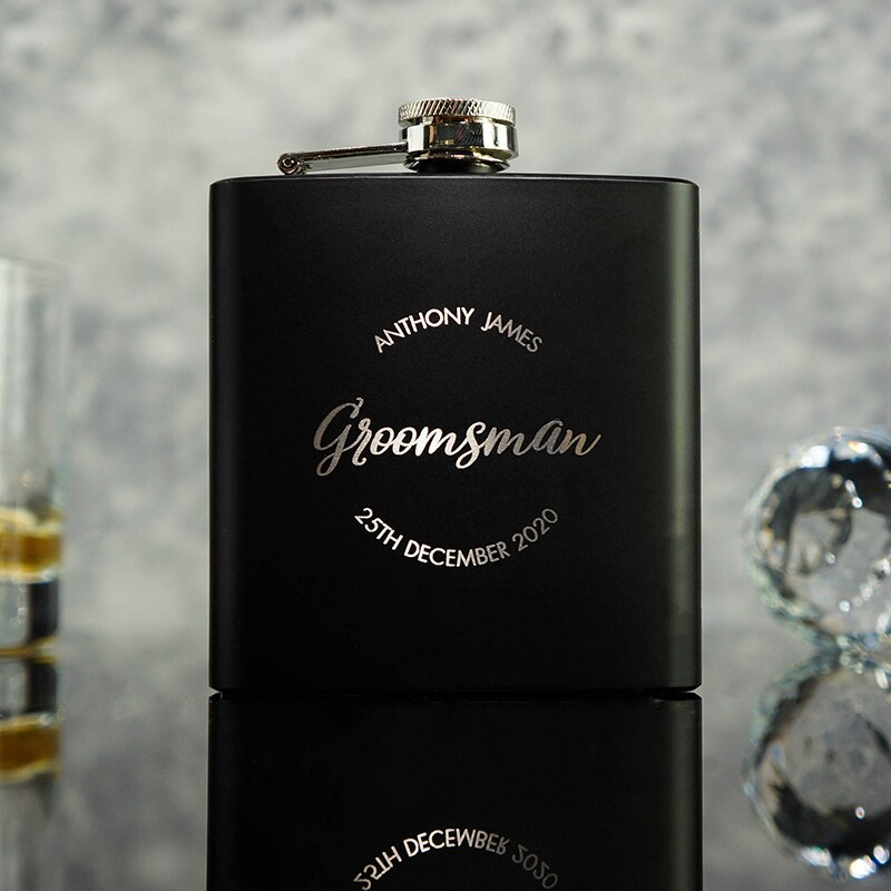 Personalised 6OZ Pocket Portable Stainless Steel Hip Flask