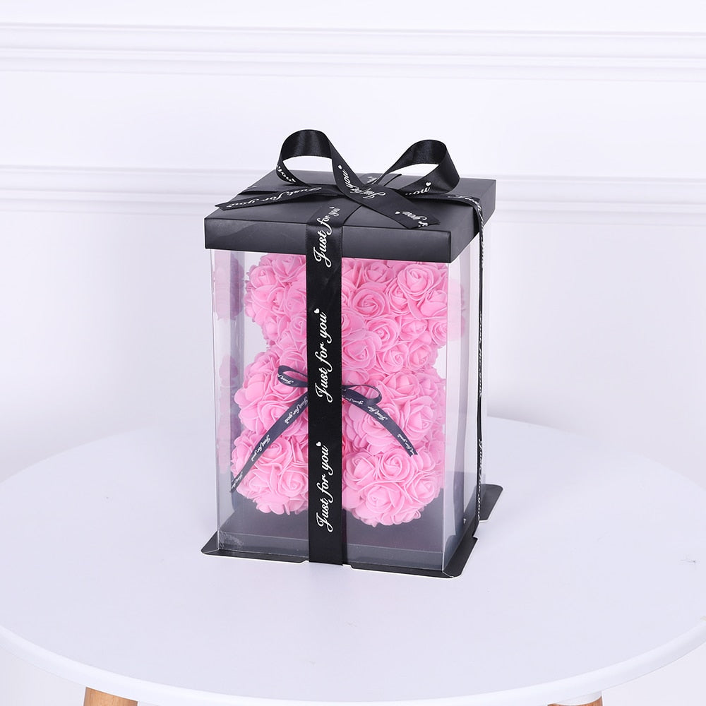 25cm Boxed Flower Rose Teddy Bear