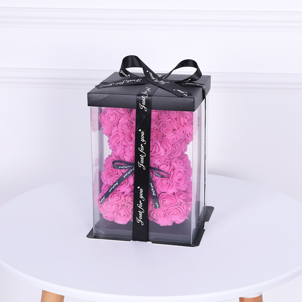 25cm Boxed Flower Rose Teddy Bear