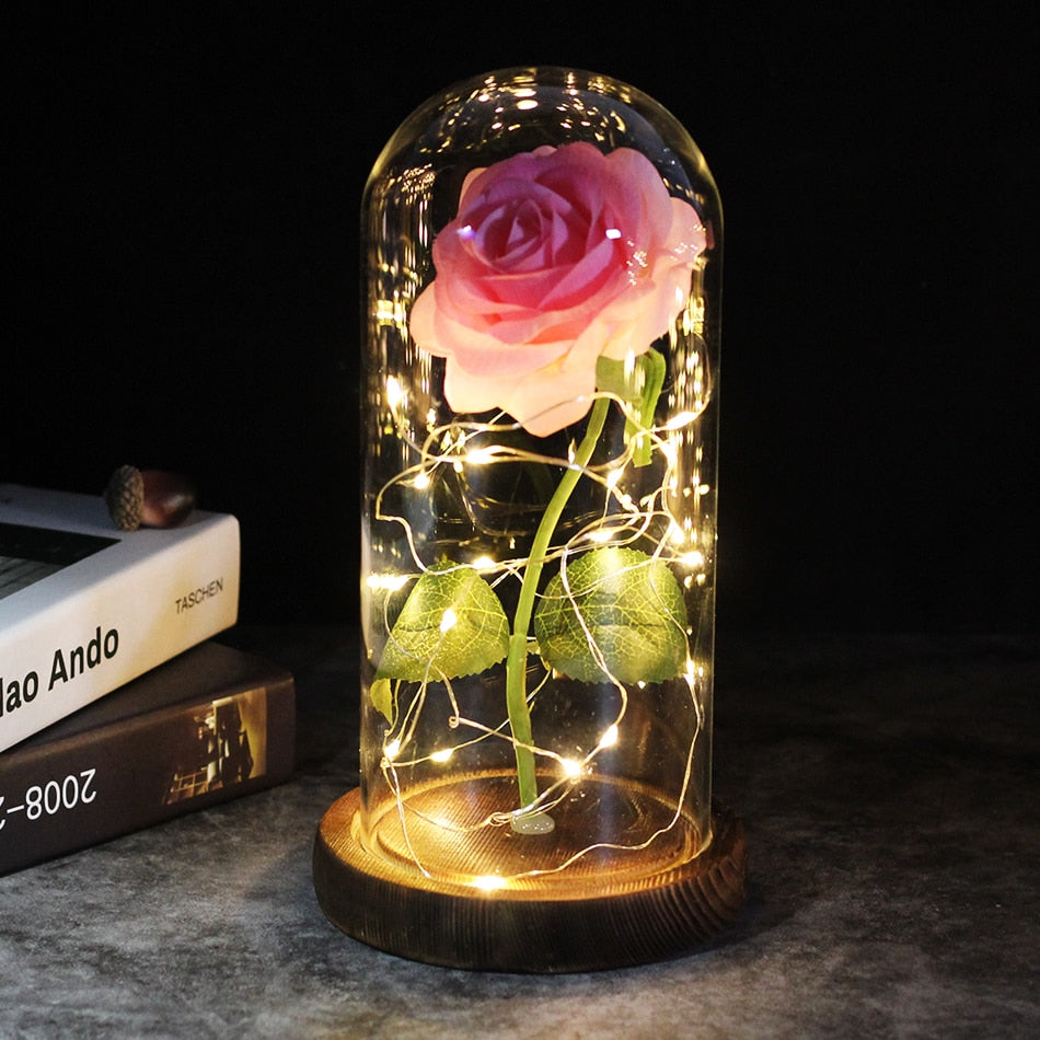 LED Rose Dome With Fairy Lights