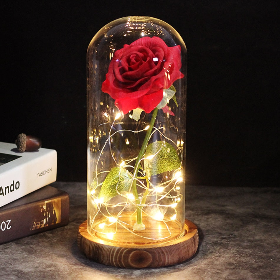 LED Rose Dome With Fairy Lights