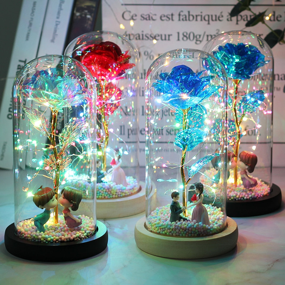 LED Rose Dome With Fairy Lights