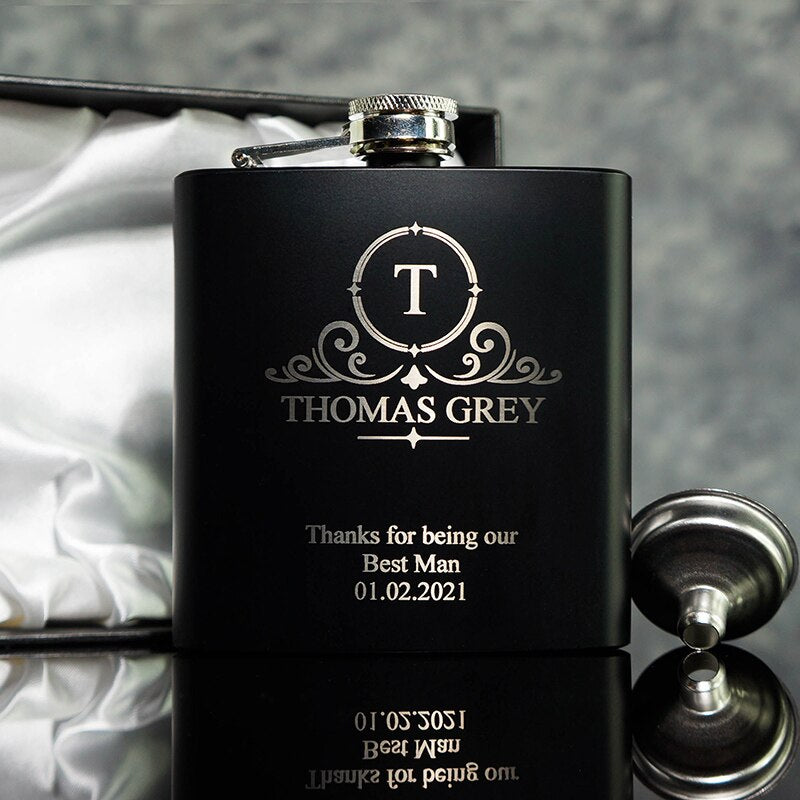 Personalised 6OZ Pocket Portable Stainless Steel Hip Flask