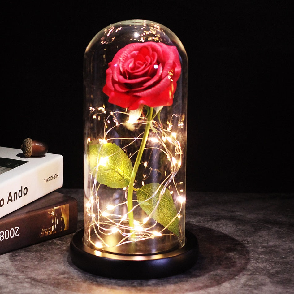 LED Rose Dome With Fairy Lights