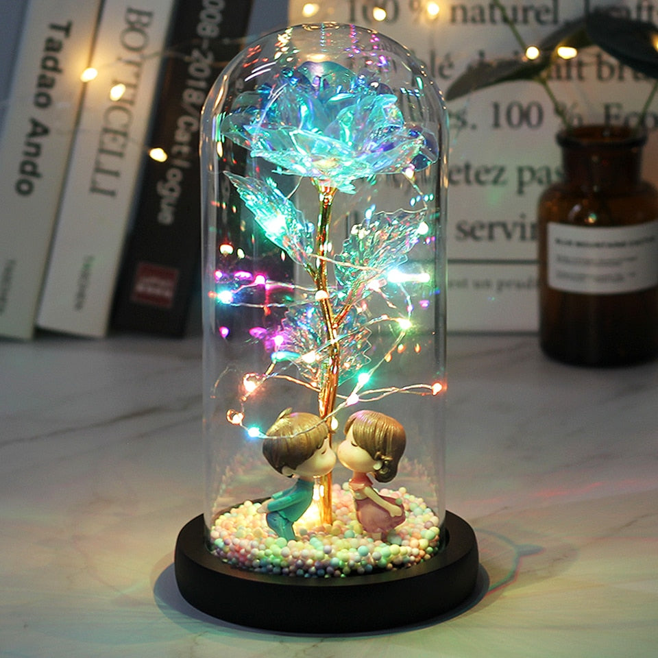 LED Rose Dome With Fairy Lights