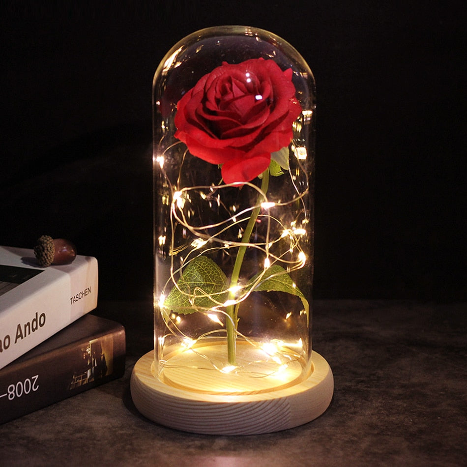 LED Rose Dome With Fairy Lights