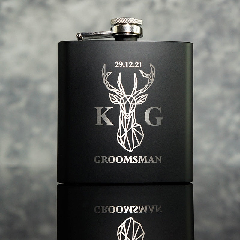 Personalised 6OZ Pocket Portable Stainless Steel Hip Flask