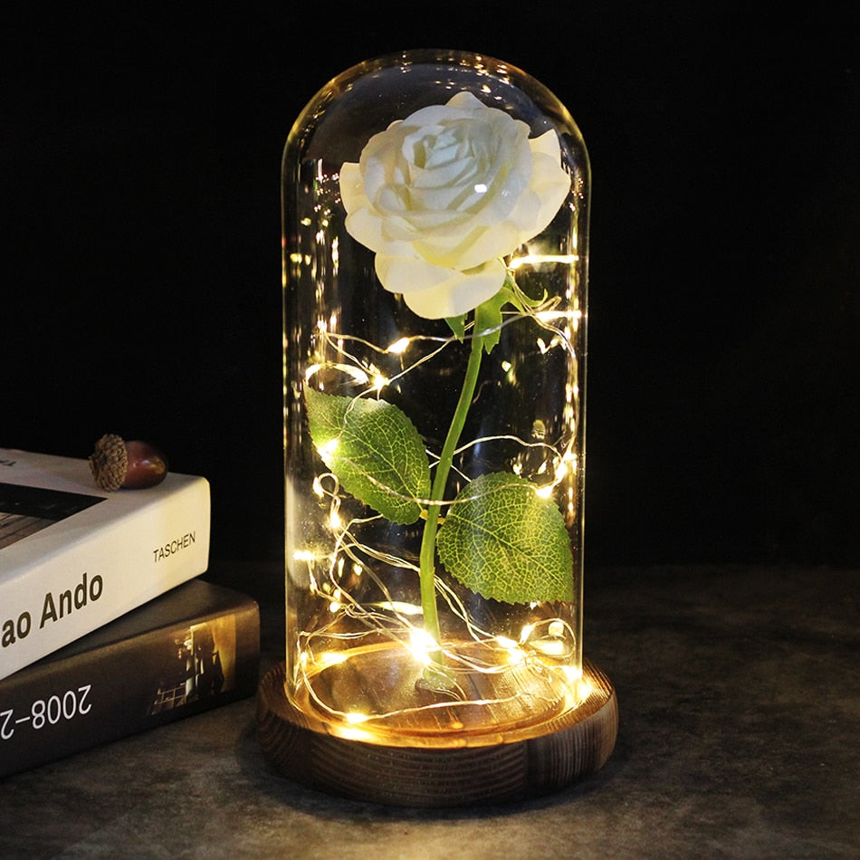 LED Rose Dome With Fairy Lights