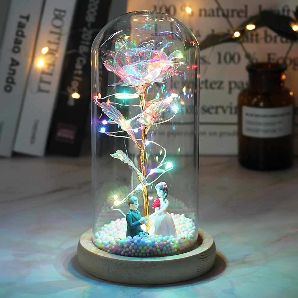 LED Rose Dome With Fairy Lights