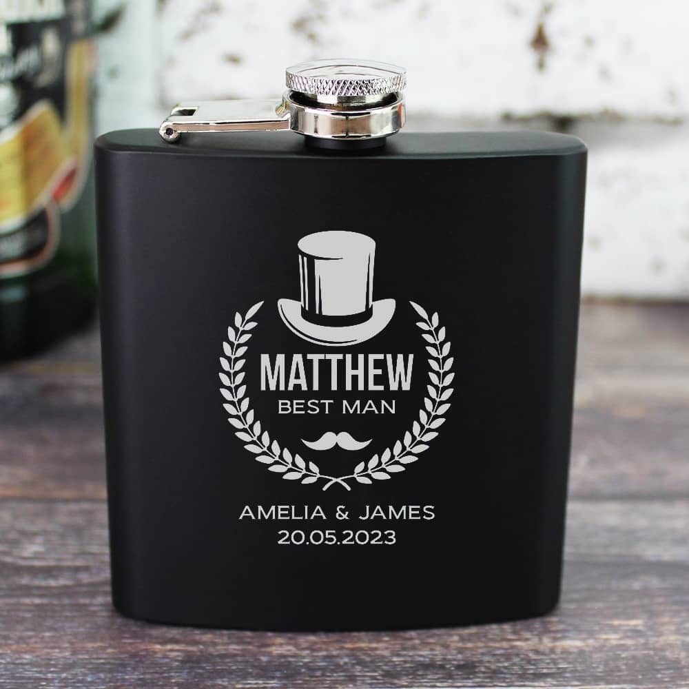 Personalised 6OZ Pocket Portable Stainless Steel Hip Flask