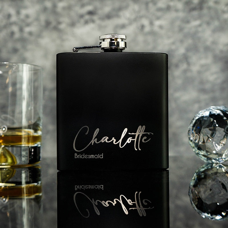 Personalised 6OZ Pocket Portable Stainless Steel Hip Flask