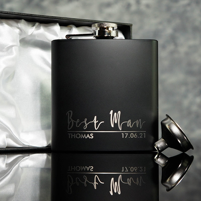 Personalised 6OZ Pocket Portable Stainless Steel Hip Flask