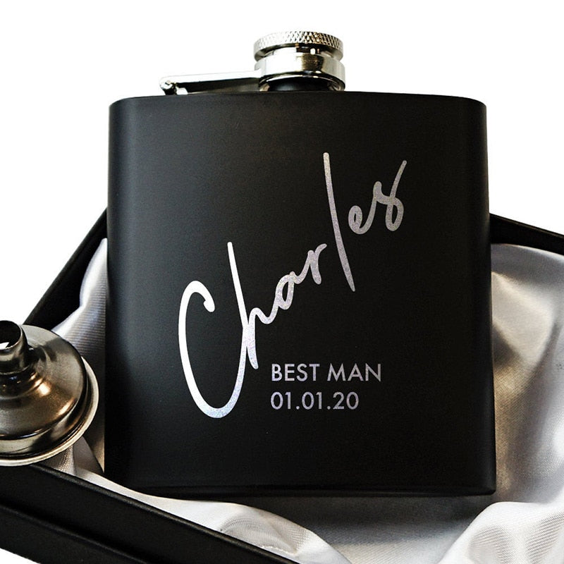 Personalised 6OZ Pocket Portable Stainless Steel Hip Flask