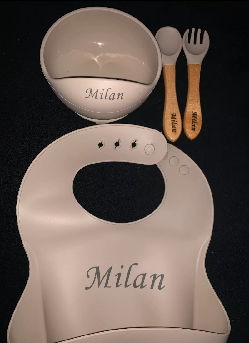 4pcs Baby kids Personalised Silicone First Stage Self Feed.