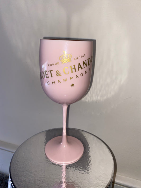Pink moet glass