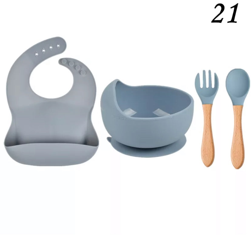 4pcs Baby kids Personalised Silicone First Stage Self Feed.